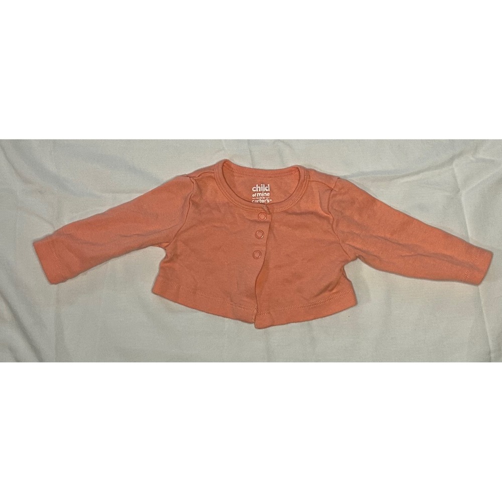 Child of Mine Carter's Baby Shrug Cardigan 0-3M Months Peach Coral Top